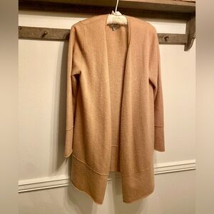 Belle France Cashmere ☺️ Long Open Cardigan Sweater Tan Sz M